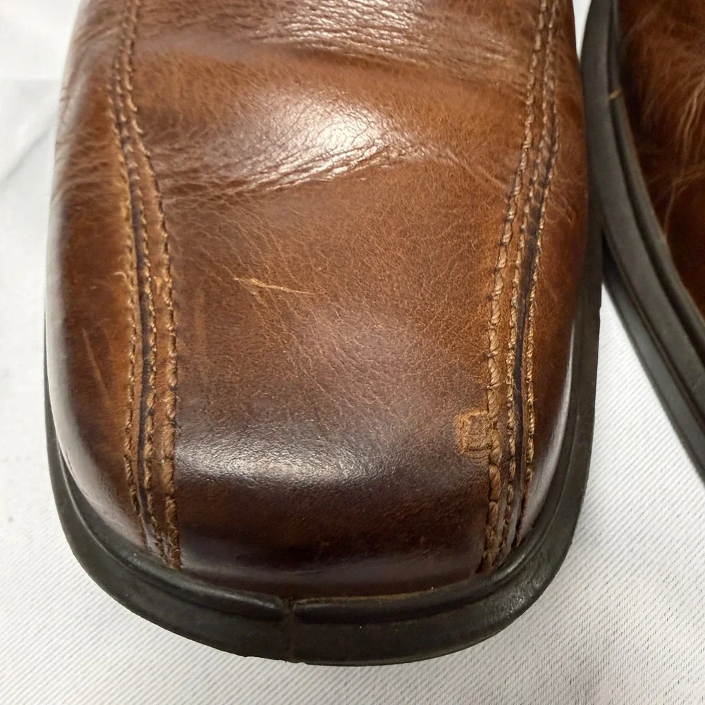 ECCO Helsinki Mens Brown Leather Bicycle Toe Oxford Dress Shoes EU 44 US 10-10.5